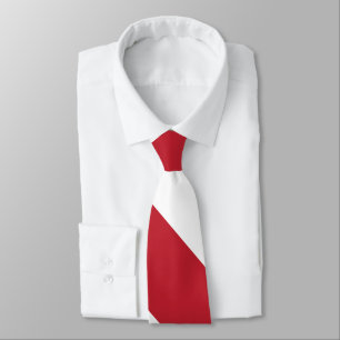 Cravate Motif à rayures diagonales rouges et blanches