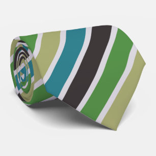 Cravate motif à rayures diagonales vert citron et bleu