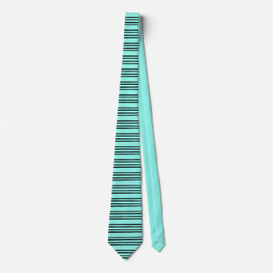 Cravate Motif à rayures élégant noir/turquoise