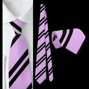 Cravate Motif à rayures violettes noir