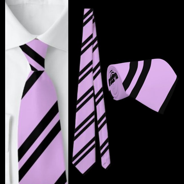 Cravate Motif à rayures violettes noir (Créateur téléchargé)