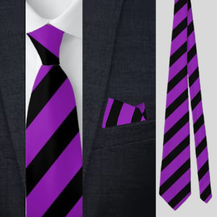 Cravate Motif à rayures violettes noir