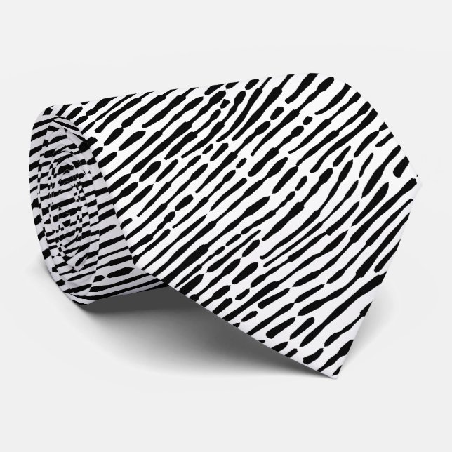 Cravate Motif Abstrait 140523 - noir et blanc (Roulé)