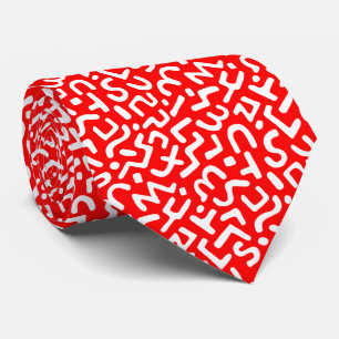 Cravate Motif Abstrait 170822 - Blanc sur rouge