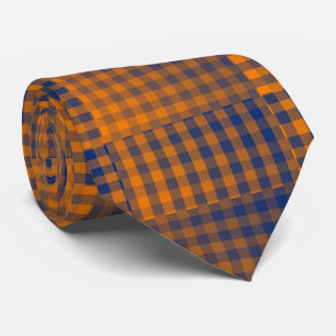 Cravate Motif abstrait à carreaux orange et violet