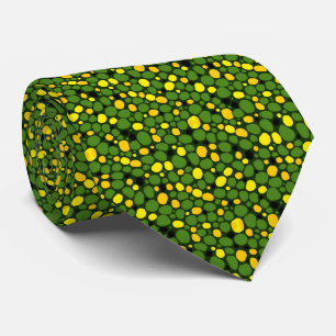 Cravate Motif Abstrait Amusant Vert Jaune Noir Maïs Pois