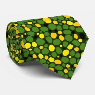 Cravate Motif Abstrait Amusant Vert Jaune Noir Maïs Pois