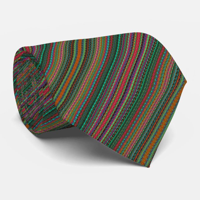 Cravate Motif Abstrait aux couleurs vives (Roulé)
