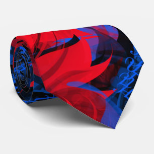 Cravate Motif Abstrait bleu électrique