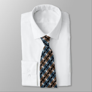Cravate Motif Abstrait bleu et Brown