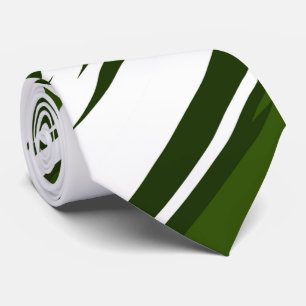 Cravate Motif Abstrait éco-vert et blanc rayé