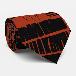 Cravate Motif abstrait élégant noir et rouge