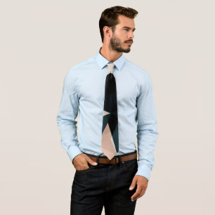 Cravate Motif Abstrait géométrique Beige Noir moderne