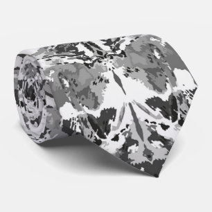 Cravate Motif Abstrait noir et blanc