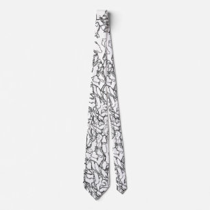 Cravate Motif Abstrait noir et blanc