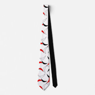 Cravate Motif Abstrait noir, rouge et blanc élégant
