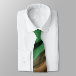 Cravate motif Abstrait tacheté en vert orange