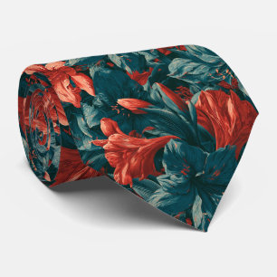 Cravate Motif Amaryllis Mariage Diplôme du mari