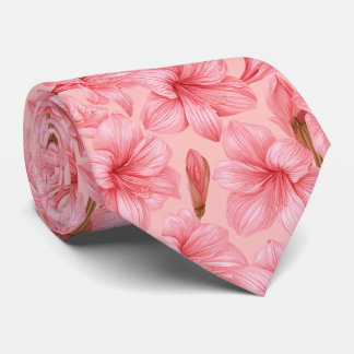Cravate Motif Amaryllis Oncle Mariage Rétro