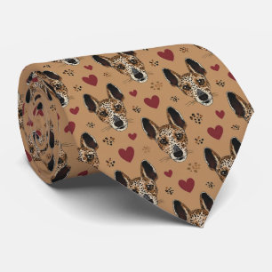 Cravate Motif American Leopard Hound Cœurs de la Saint-Val