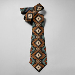 Cravate Motif Amérindien Culture Indienne Style Boho