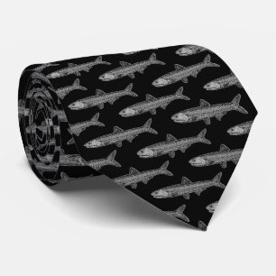 Cravate Motif anchois - Noir et 30% Gris