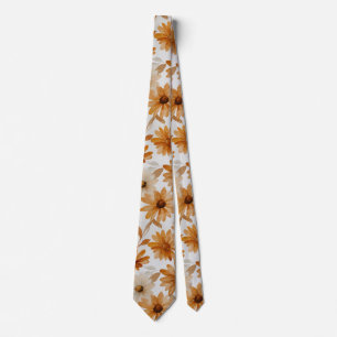 Cravate Motif aquarelle Marguerites aux Amandes
