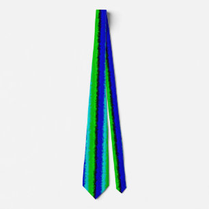 Cravate Motif arc-en-ciel bleu vert abstrait 3D