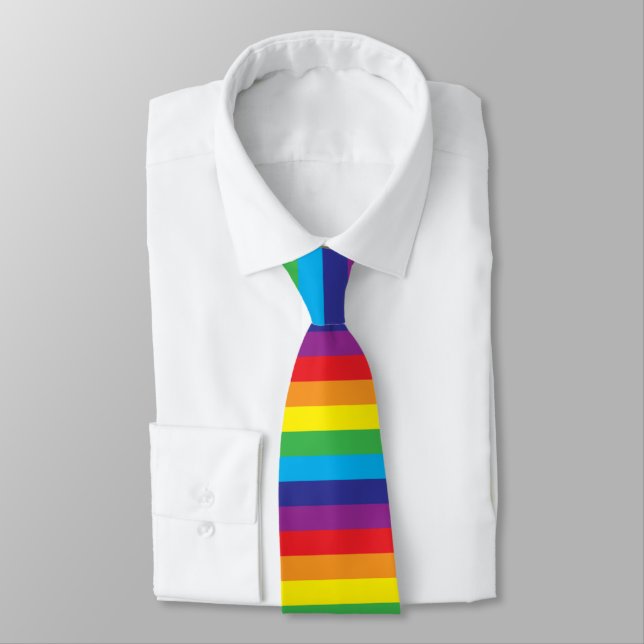 Cravate Motif arc-en-ciel Lgbt (Attaché)