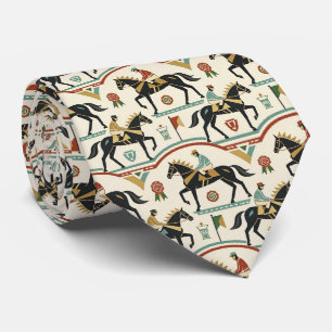 Cravate Motif Art Déco Course Hippique Derby du Kentucky