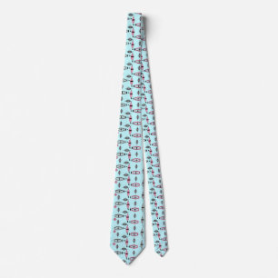 Cravate Motif atomique rose et gris