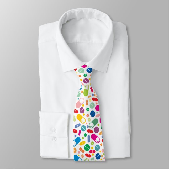 Cravate Motif au néon coloré de drogue (Attaché)