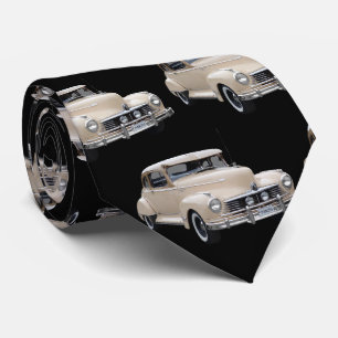 Cravate Motif automobile White Hotrod 1940s