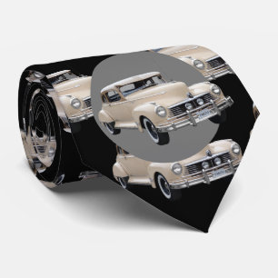 Cravate Motif automobile White Hotrod 1940s