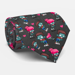Cravate Motif avec de mignonnes filles Zombies, garçons et