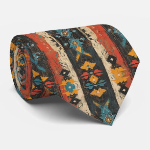 Cravate motif Aztec cool carrelé
