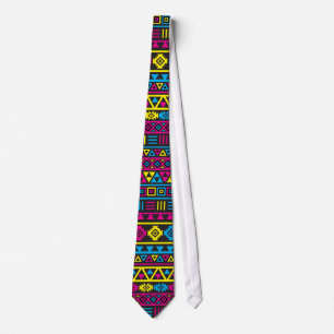 Cravate Motif aztèque de répétition de style - CMY et n