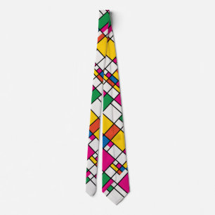 Cravate Motif Bauhaus géométrique