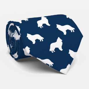 Cravate Motif belge Sheepdog Silhouettes Amoureux des chie