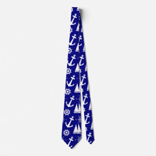Cravate Motif blanc bleu marine