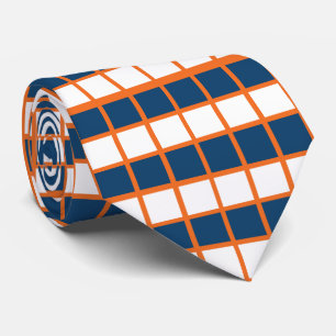 Cravate Motif bleu blanc orange À damiers