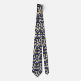 Cravate Motif bleu et or élégant