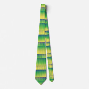 Cravate Motif bleu jaune vert rayé