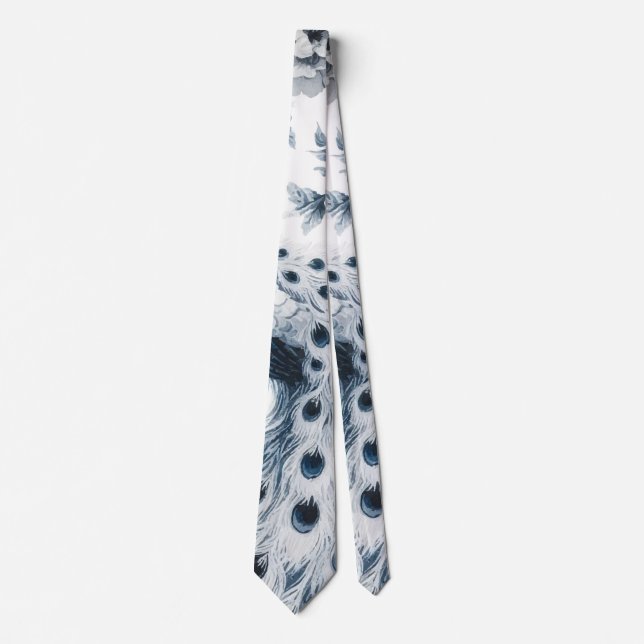Cravate Motif bleu Peacock (Devant)