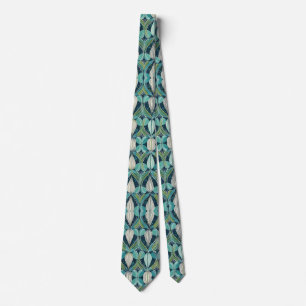 Cravate Motif bleu vert du milieu du siècle atomique