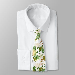 Cravate Motif botanique des Feuilles exotiques tropicaux