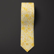 Motif Botanique Jaune Crème