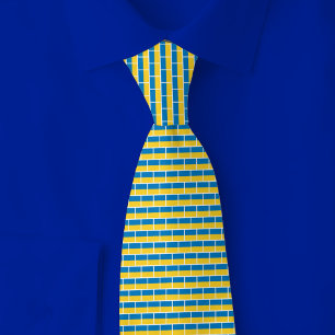 Cravate Motif Brique Drapeau Ukraine