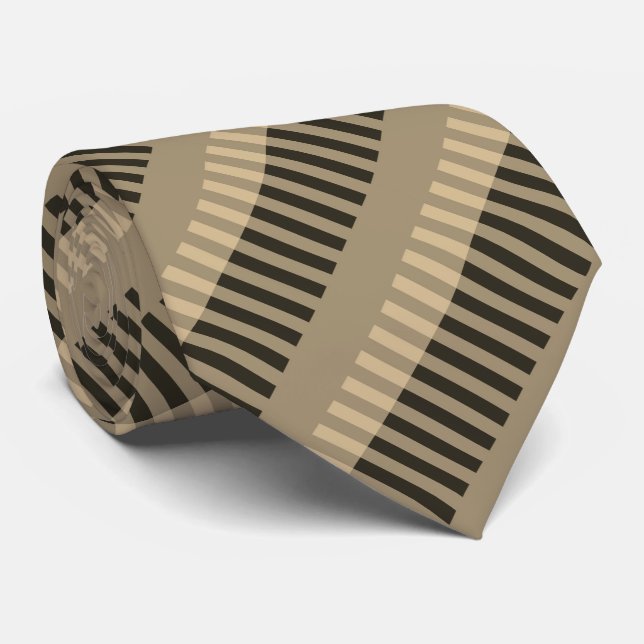 Cravate Motif Brown à bande noire (Roulé)