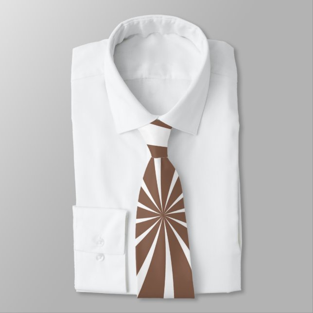 Cravate Motif Brown et blanc Sunray (Attaché)